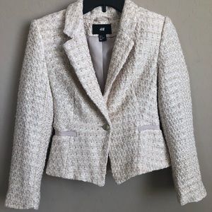 H&M Gold Tweed Blazer Jacket
